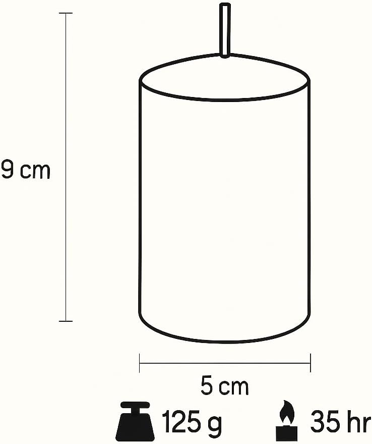 Walmoh Light Scented Pillar Candle, 5cm x 9cm, 125gram, Pack of 6, Premium Quality Candles, White