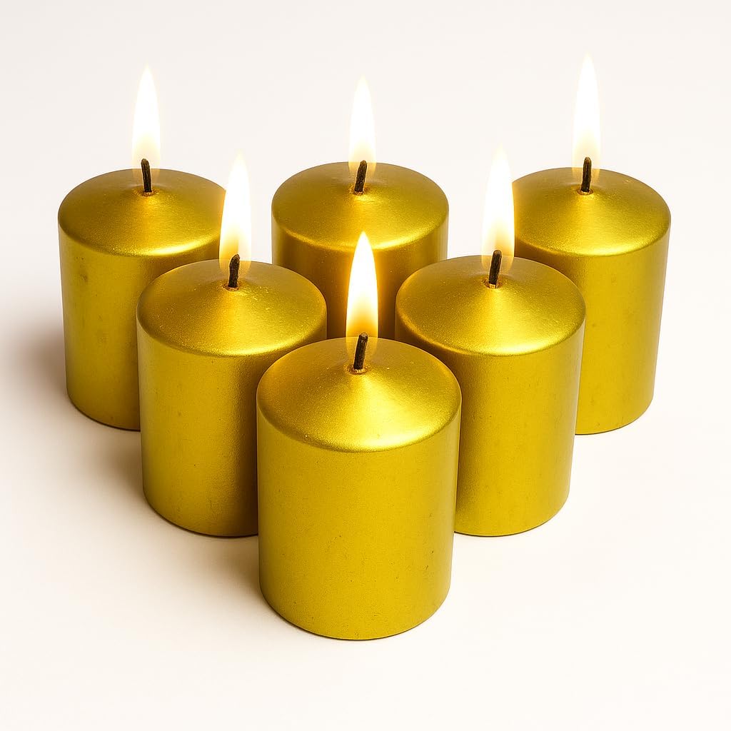 Walmoh Light Scented Pillar Candle, 4.5cm x 6cm, 70gram, upto 35 hours Burn Time, Pack of 6, Premium Quality Candles