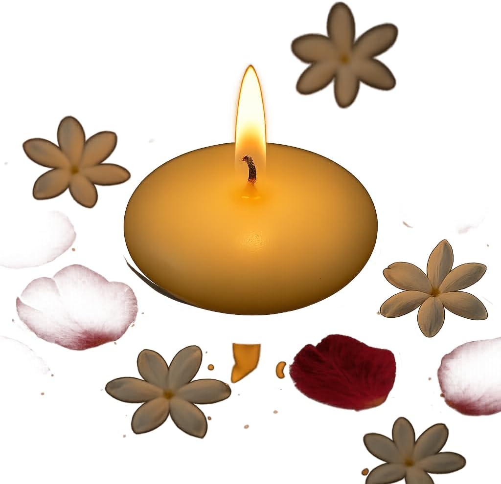WALMOH Unscented Floating Candle, Ivory, Pack of 30, Upto 4 Hours Burn Time, Premiun Series