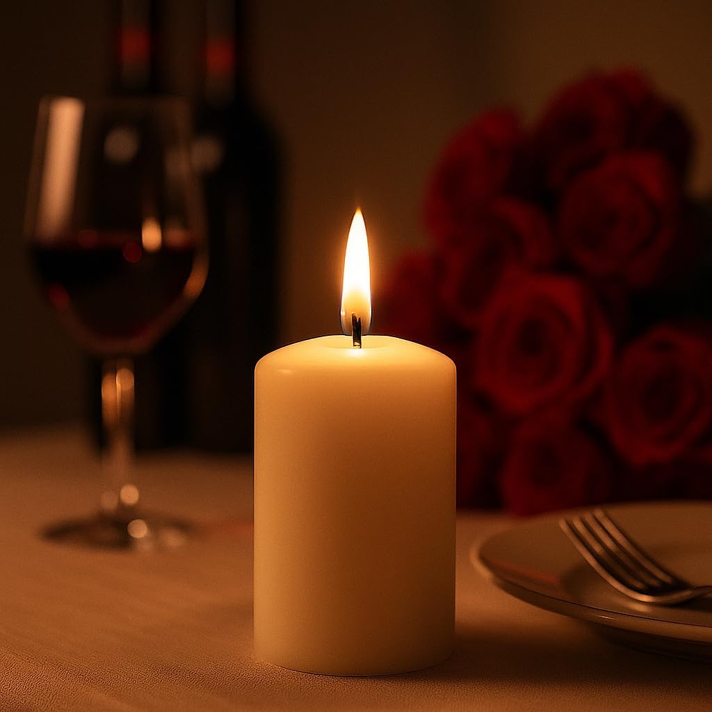 Walmoh Light Scented Pillar Candle, 4.5cm x 6cm, 70gram, upto 35 hours Burn Time, Pack of 6, Premium Quality Candles