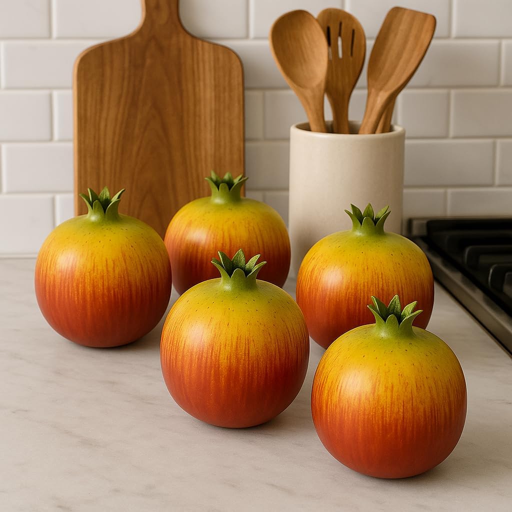 WALMOH Artificial Decorative Fruit, Realistic Look and Weight, Set of 5, Washable, Non Toxic Paint