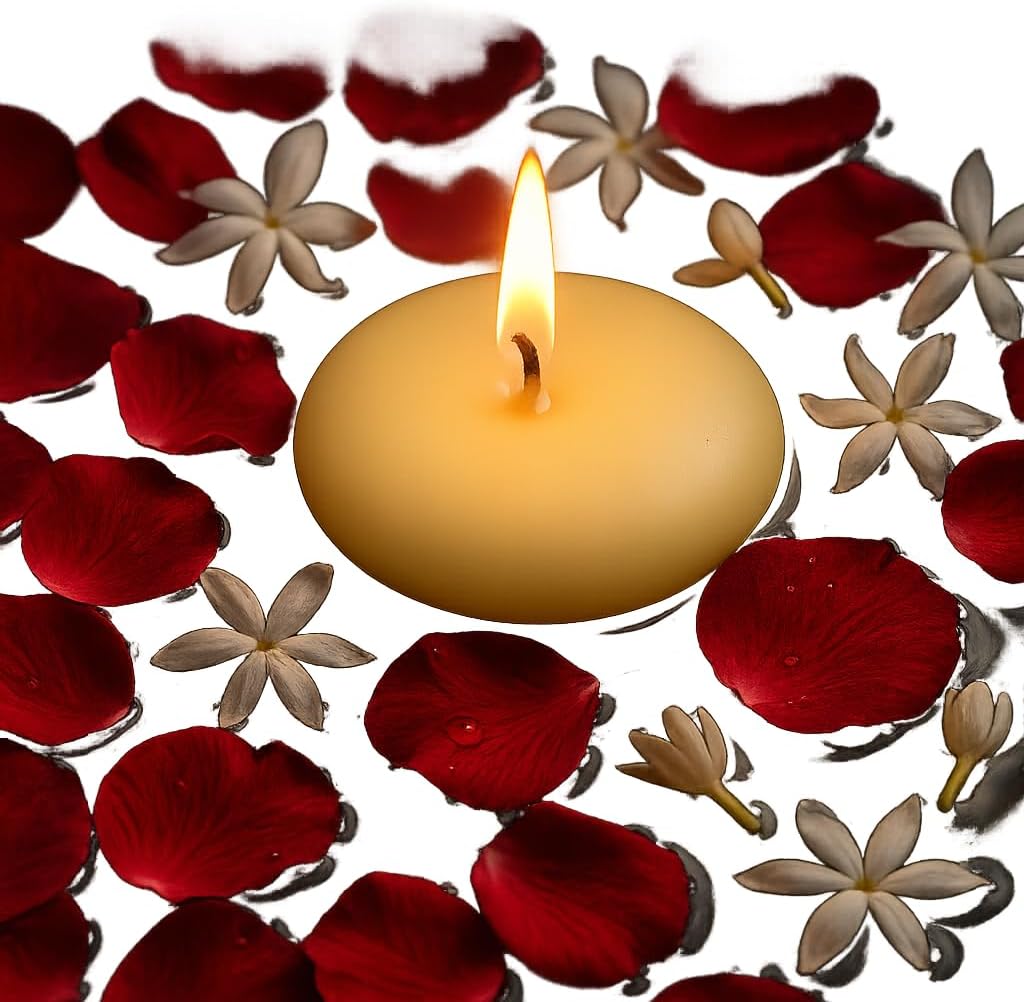 WALMOH Unscented Floating Candle, Ivory, Pack of 30, Upto 4 Hours Burn Time, Premiun Series