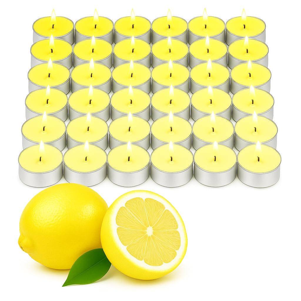 WALMOH Premium Scented Tealight Candles, 36 Pieces, 13g Each, 4 to 5 Hours Burn Time (Blueberry Bloom)
