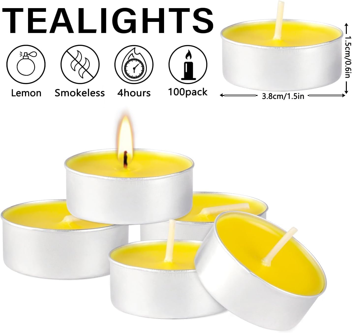 Walmoh Tea Light Scented Candles, 4 hours burn time, Pack of 40, Premium Series Candles (Vanilla)