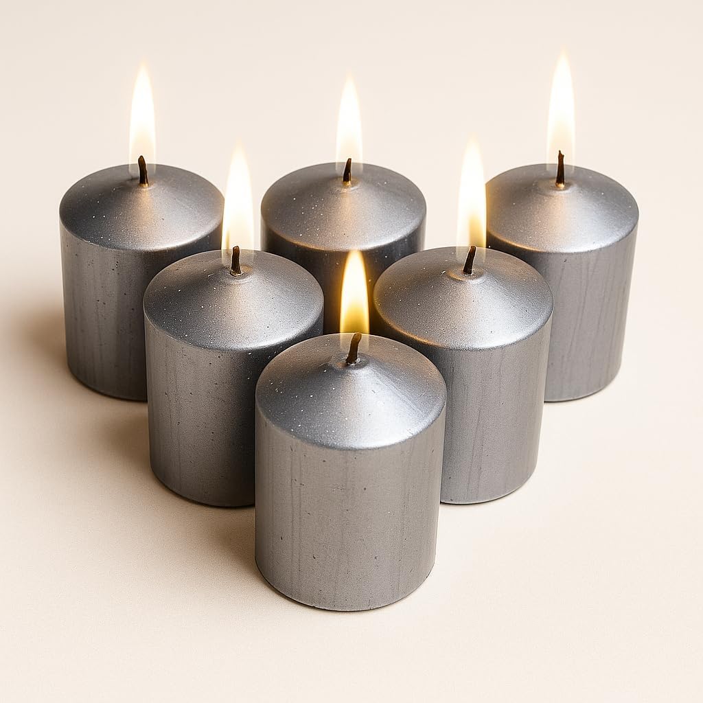 Walmoh Light Scented Pillar Candle, 4.5cm x 6cm, 70gram, upto 35 hours Burn Time, Pack of 6, Premium Quality Candles
