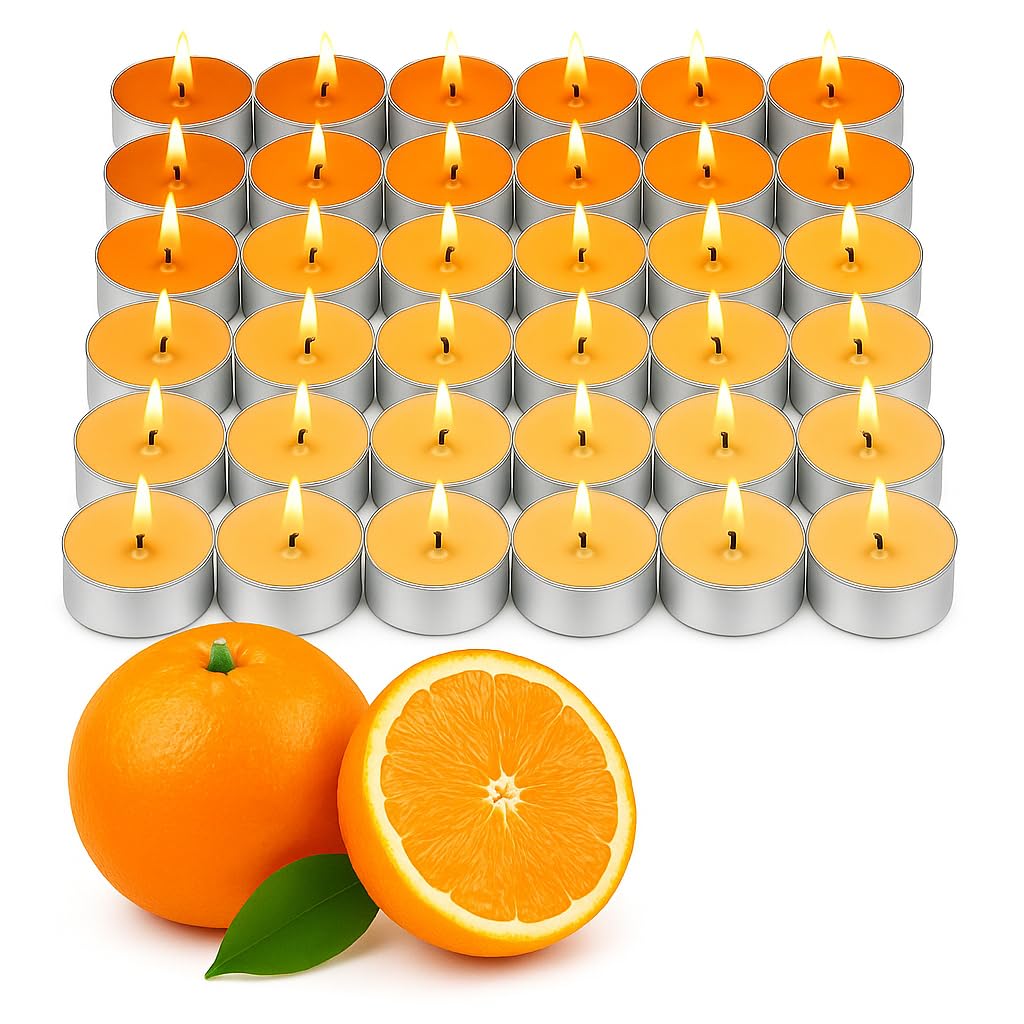 WALMOH Premium Scented Tealight Candles, 36 Pieces, 13g Each, 4 to 5 Hours Burn Time (Blueberry Bloom)