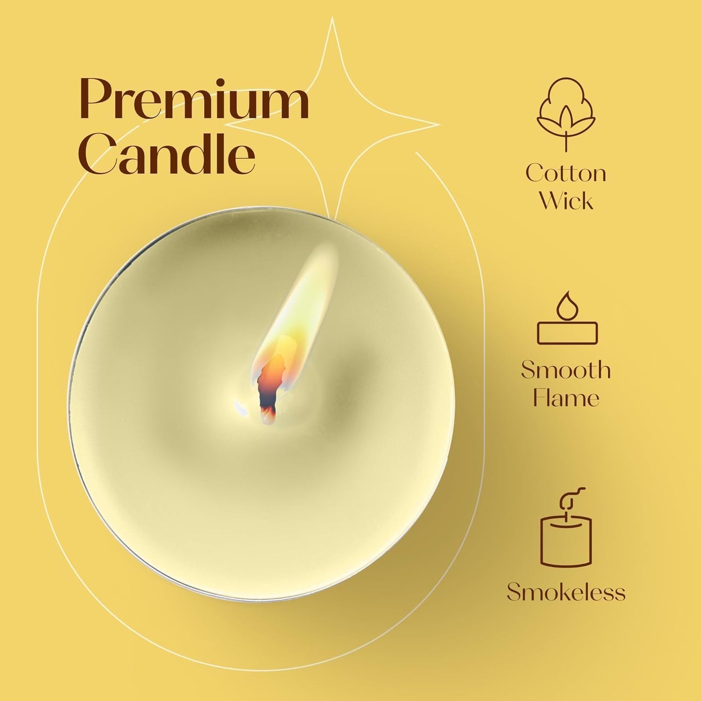 Walmoh Tea Light Scented Candles, 4 hours burn time, Pack of 40, Premium Series Candles (Vanilla)