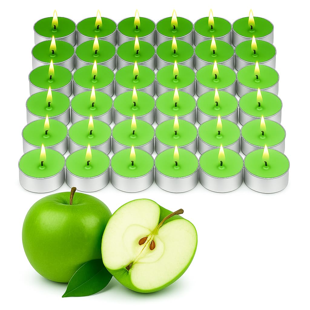 WALMOH Premium Scented Tealight Candles, 36 Pieces, 13g Each, 4 to 5 Hours Burn Time (Blueberry Bloom)