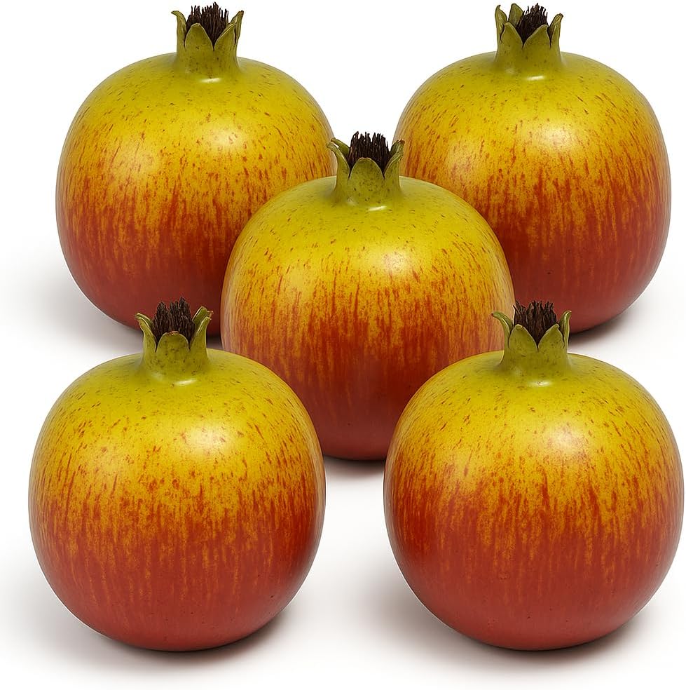 WALMOH Artificial Decorative Fruit, Realistic Look and Weight, Set of 5, Washable, Non Toxic Paint