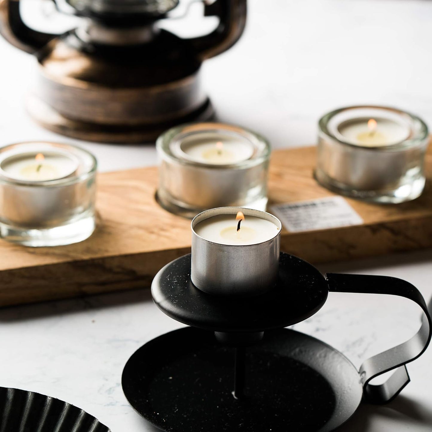WALMOH White Tealight Candles, Pack of 50, 8 Hour Burn Time, Smokeless, Mini Paraffin Votive Candles with Cotton Wicks