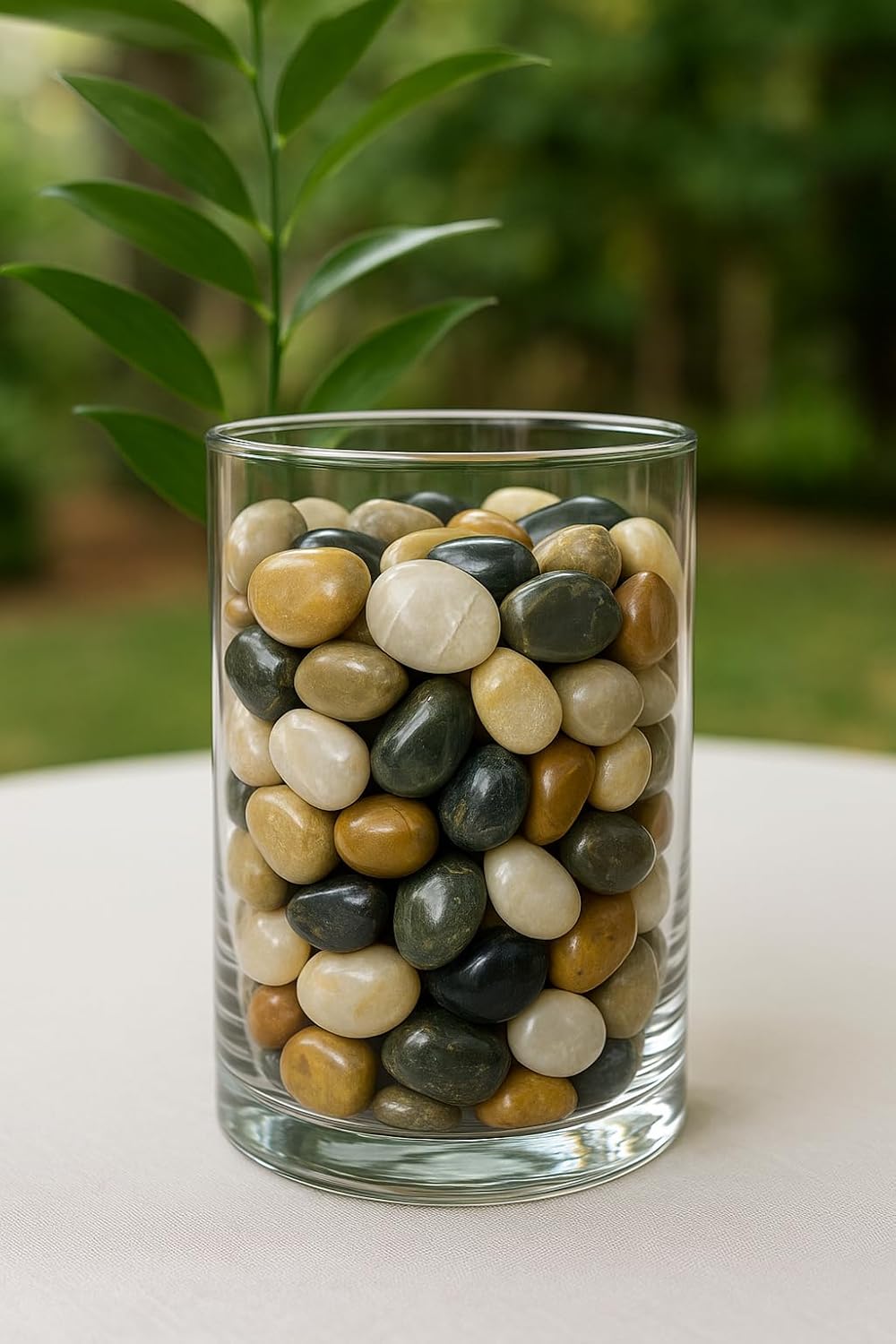 WALMOH Aquarium Gravel River Rock - Natural Highly Premium Polished Decorative Gravel, for Aquariums, Landscaping, Vase Fillers 1 KG (Mixed Natural)