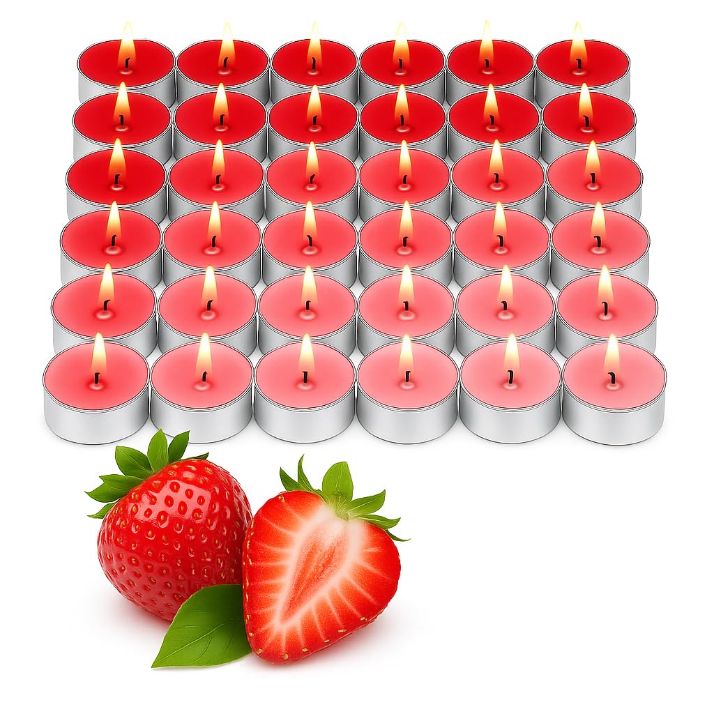 WALMOH Premium Scented Tealight Candles, 36 Pieces, 13g Each, 4 to 5 Hours Burn Time (Blueberry Bloom)