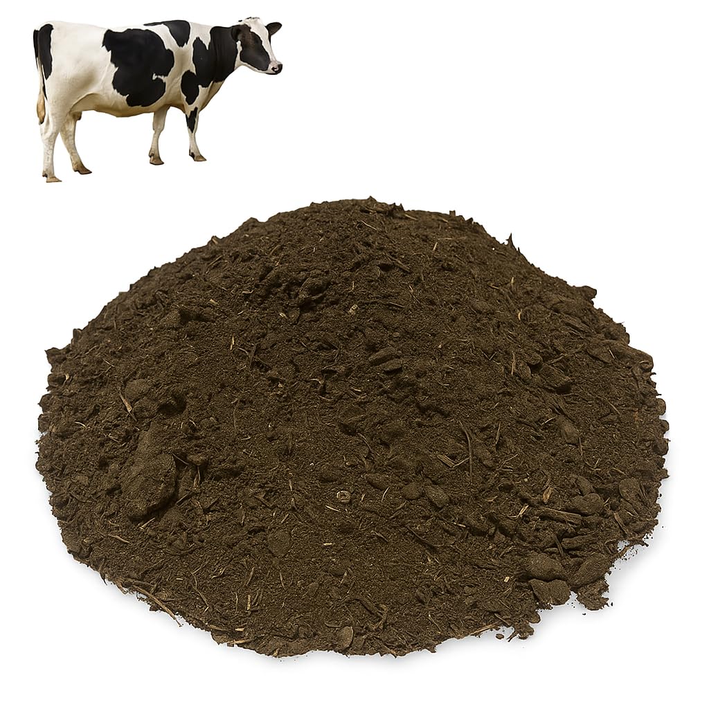 WALMOH 100% natural and Organic Cow and Goat Manure Fertiliser, 4kg, Covers 2-3 Square Metres, Natural Plant Nutrition, 80% Cow 20% Goat Blend. Feshly Collected in UAE.
