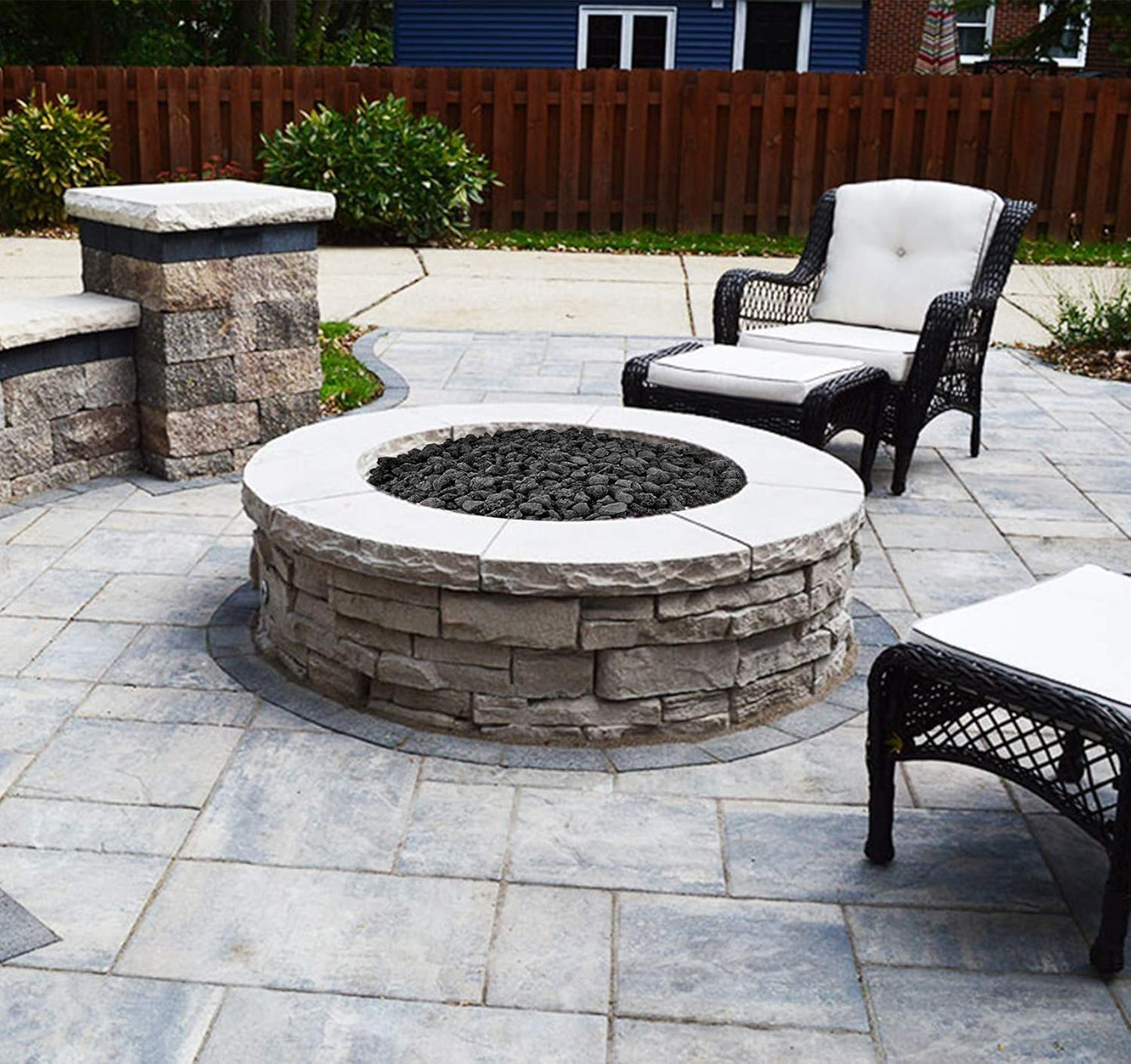 WALMOH Lava Rocks Stone Fire Pit Fireplace, Gas Log Set & Barbecue Grills, Decorative Landscaping Rocks for Indoor and Outdoor Use, 100% Natural, Handcut rocks, 1-2cm size, 500 Grams.