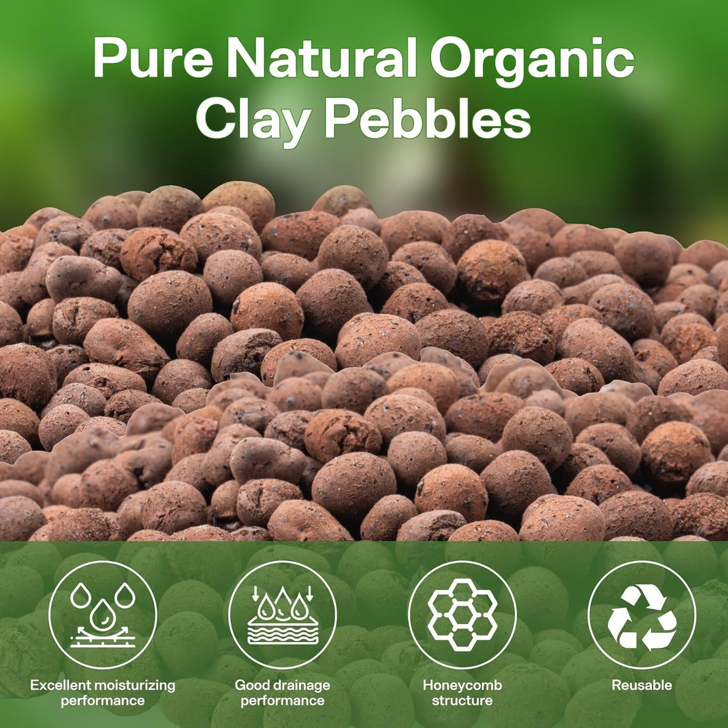 WALMOH 450 Gram (2 Liters) Natural Expanded Clay Pebbles for Plants 4mm-16mm Clay Balls 100% Organic Hydroton Leca Balls for Indoor Plants Hydroponic Growing Gardening Orchids Drainage Decoration Aqua