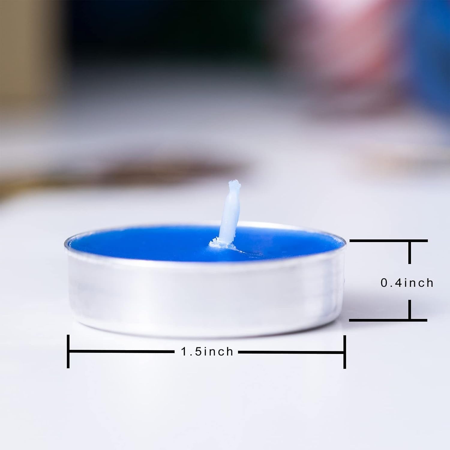 WALMOH Tea Light Candles, Decorative & Festive, Blue, Pack of 50, 4 Hours Burn Time