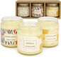 WALMOH Scented Aromatheropy Candles Set pack of 3 Jar, Winter Night, Vanilla, Cotton Linen, 6cm x 6cm, 40 Hours Burn Time, Flameless Candles