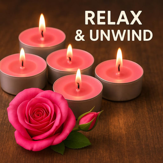 Walmoh Tea Light Scented Candles, 4 hours burn time, Pack of 40, Premium Series Candles (Pink Rose)