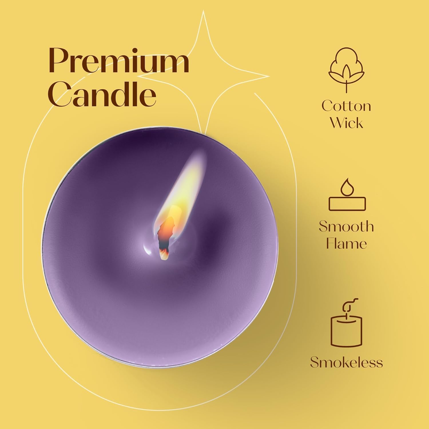 Walmoh Tea Light Scented Candles, 4 hours burn time, Pack of 40, Premium Series Candles (Lavender)