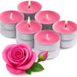 Walmoh Tea Light Scented Candles, 4 hours burn time, Pack of 40, Premium Series Candles (Pink Rose)
