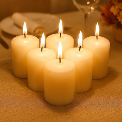 Walmoh Light Scented Pillar Candle, 4.5cm x 6cm, 70gram, upto 35 hours Burn Time, Pack of 6, Premium Quality Candles