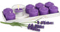 WALMOH Scented Tealight Candles Set, 25g Each, 15+ Hours Burn Time, Pack of 8 with Glass pot Holder (Lavender)
