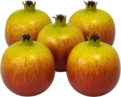 WALMOH Artificial Decorative Fruit, Realistic Look and Weight, Set of 5, Washable, Non Toxic Paint