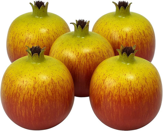 WALMOH Artificial Decorative Fruit, Realistic Look and Weight, Set of 5, Washable, Non Toxic Paint