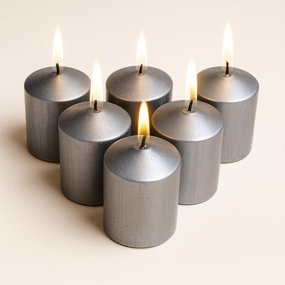 Walmoh Light Scented Pillar Candle, 4.5cm x 6cm, 70gram, upto 35 hours Burn Time, Pack of 6, Premium Quality Candles