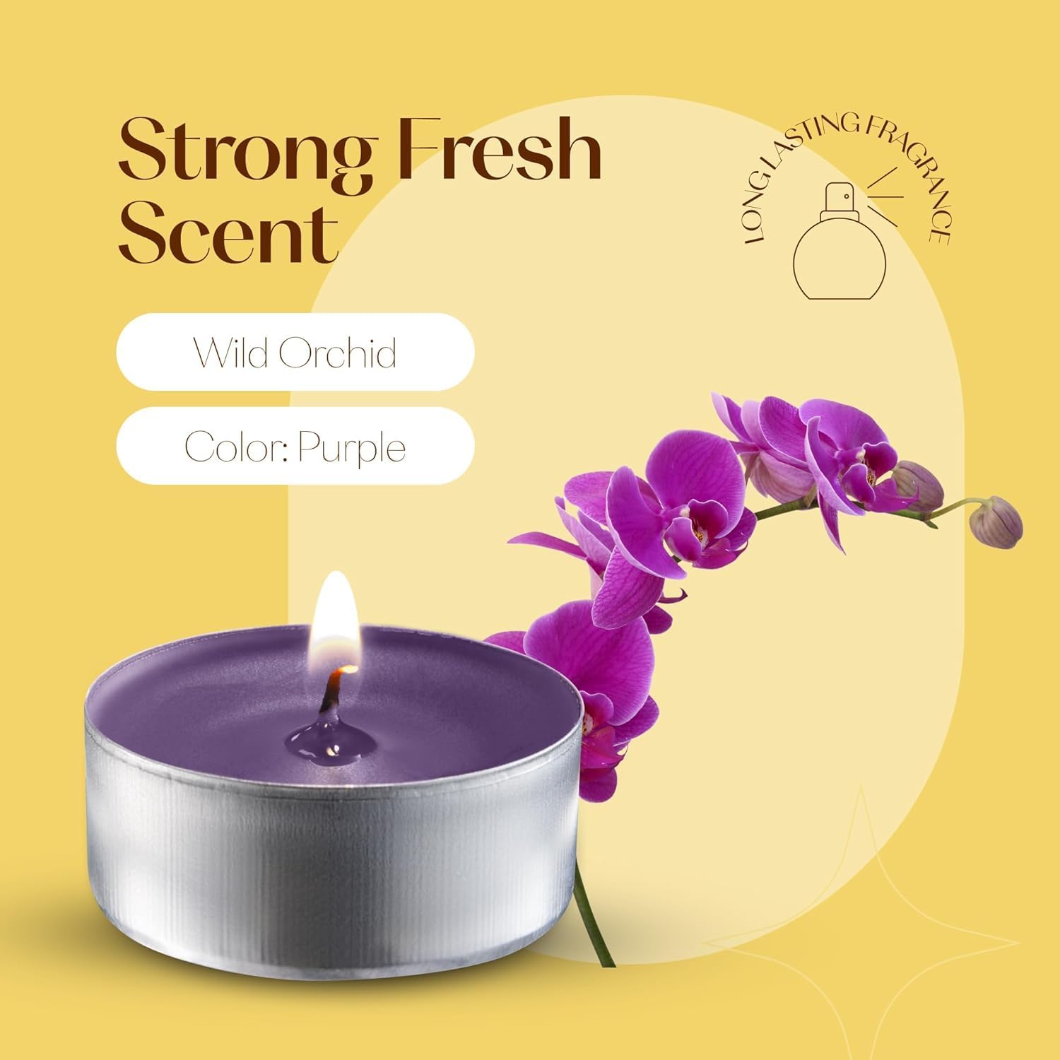 Walmoh Tea Light Scented Candles, 4 hours burn time, Pack of 40, Premium Series Candles (Lavender)