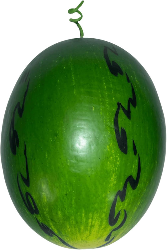 WALMOH Artificial Watermelon Decoration, 24 cm Diameter, Realistic Green Simulation Fruit, Perfect for Home Decor, Feels like Real and Fresh.