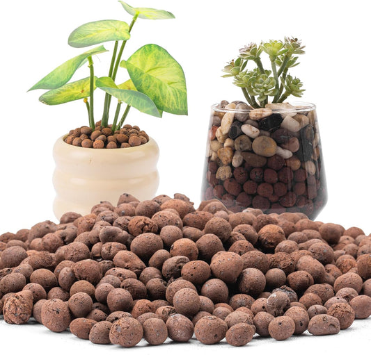 WALMOH 450 Gram (2 Liters) Natural Expanded Clay Pebbles for Plants 4mm-16mm Clay Balls 100% Organic Hydroton Leca Balls for Indoor Plants Hydroponic Growing Gardening Orchids Drainage Decoration Aqua