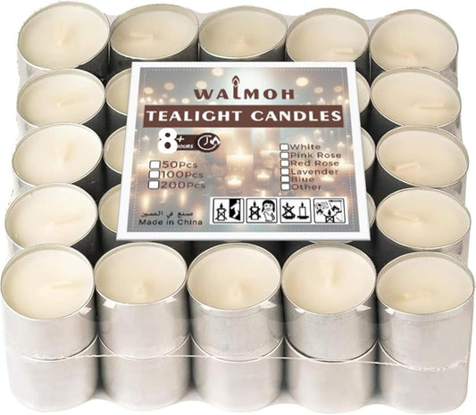 Walmoh Tea Light Scented Candles, 4 hours burn time, Pack of 40, Premium Series Candles (Pink Rose)