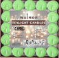 WALMOH Tea Light Candles, Decorative & Festive, GREEN, Pack of 50, 4 Hours Burning Time