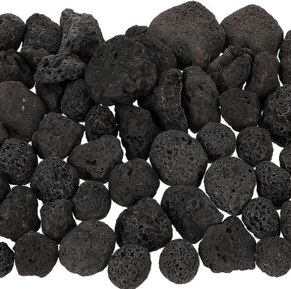 WALMOH Lava Rocks Stone Fire Pit Fireplace, Gas Log Set & Barbecue Grills, Decorative Landscaping Rocks for Indoor and Outdoor Use, 100% Natural, Handcut rocks, 1-2cm size, 500 Grams.