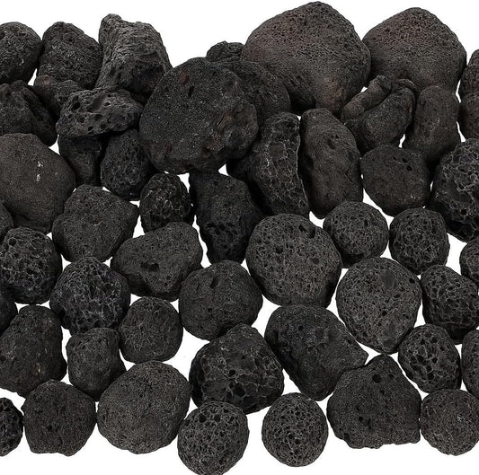 WALMOH Lava Rocks Stone Fire Pit Fireplace, Gas Log Set & Barbecue Grills, Decorative Landscaping Rocks for Indoor and Outdoor Use, 100% Natural, Handcut rocks, 1-2cm size, 500 Grams.